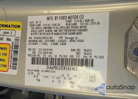 2014 Ford Fusion Hybrid Se from USA, damaged, VIN 3FA6P0LU2ER161483